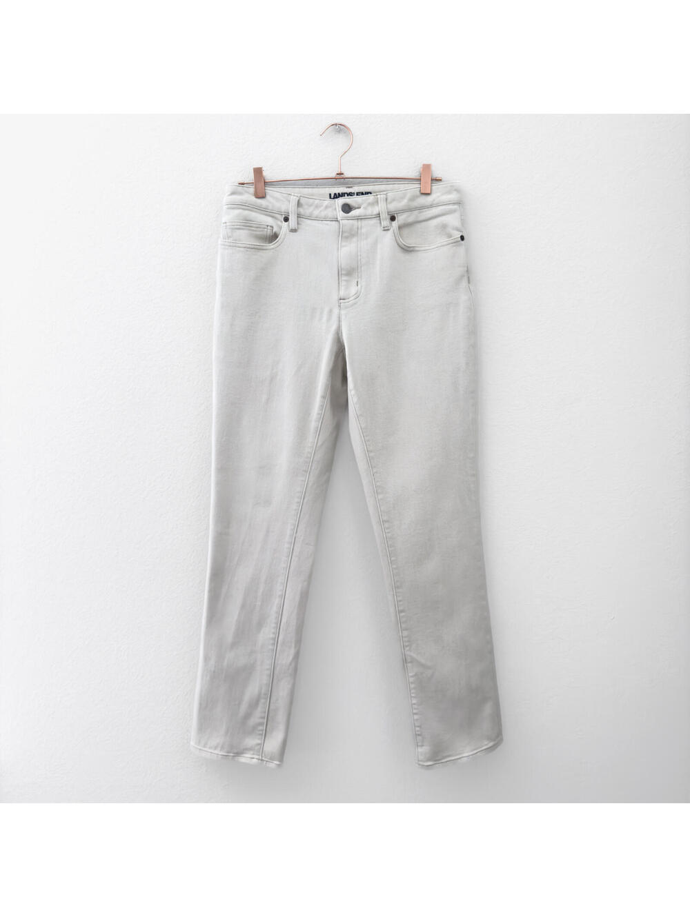 Lands End Mid Rise Straight Leg Cream White Jeans‎ Size 10